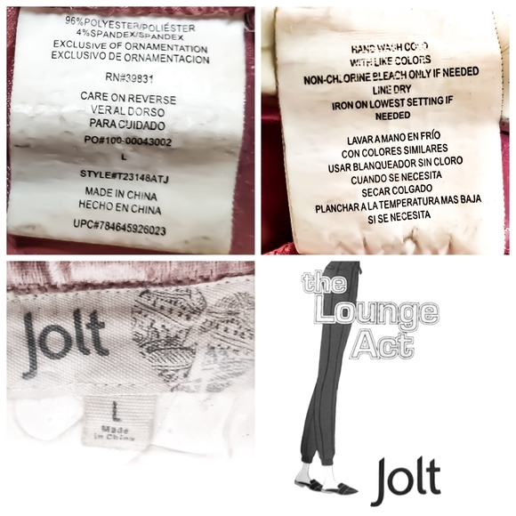 Jolt Lounge Act Pink Crushed Velvet Crop Joggers - Picture 8 of 13